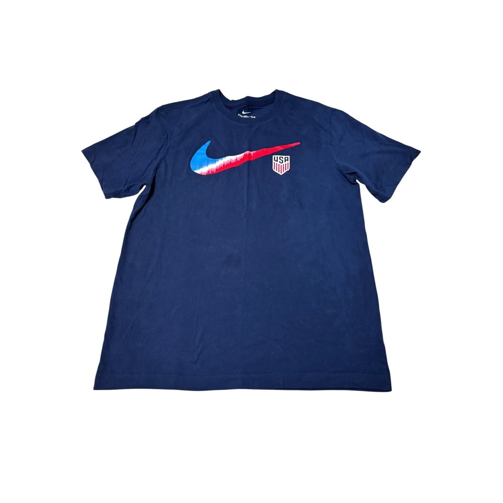 Nike USA Soccer Dri-FIT Navy Blue Graphic Swoosh T-Shirt Mens Medium M11843